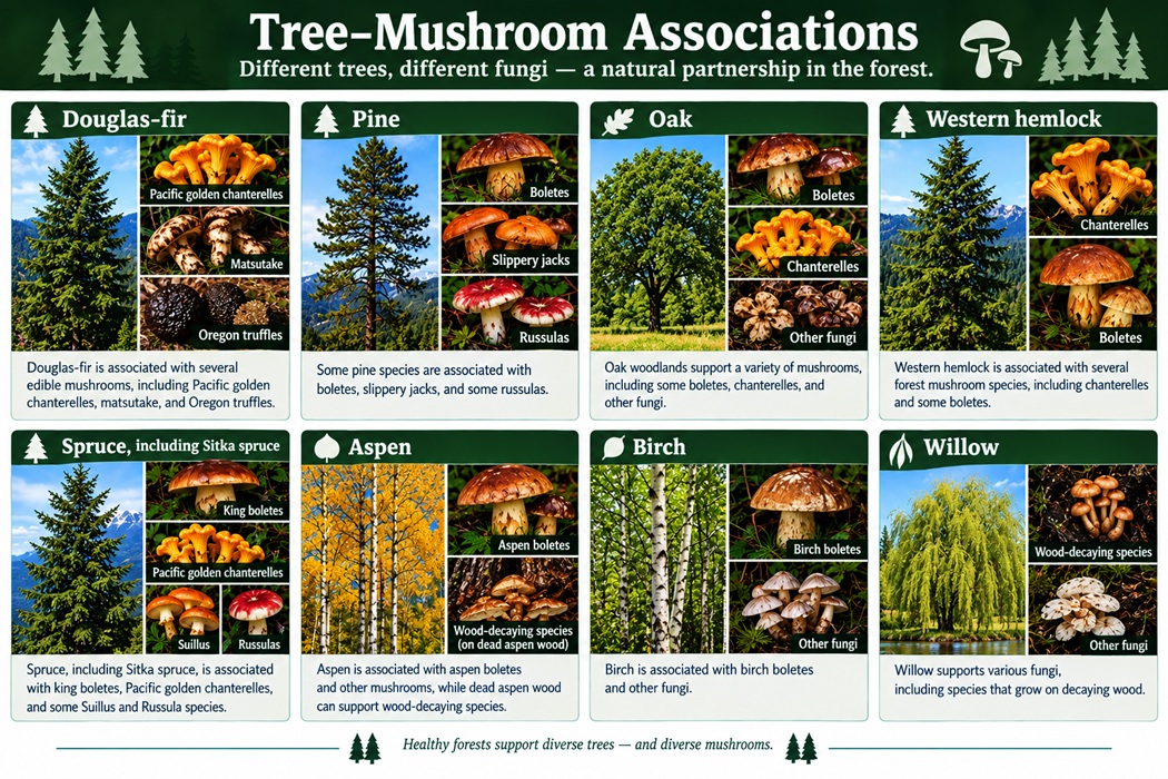 Tree–Mushroom Associations