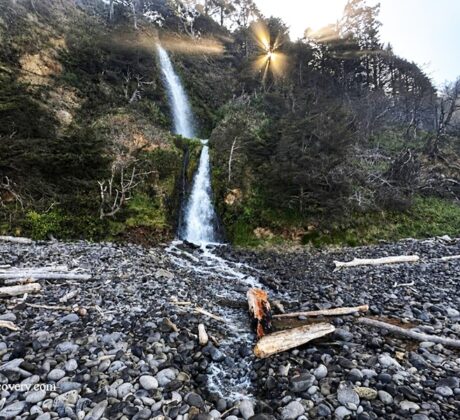 Larson Creek Falls on Short Beach, Oregon Coast